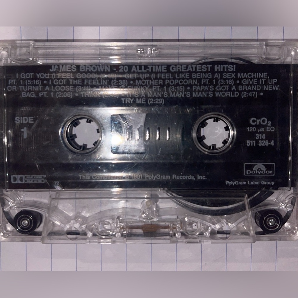 20 All-Time Greatest Hits! by James Brown Cassette Tape 1991 PolyGram